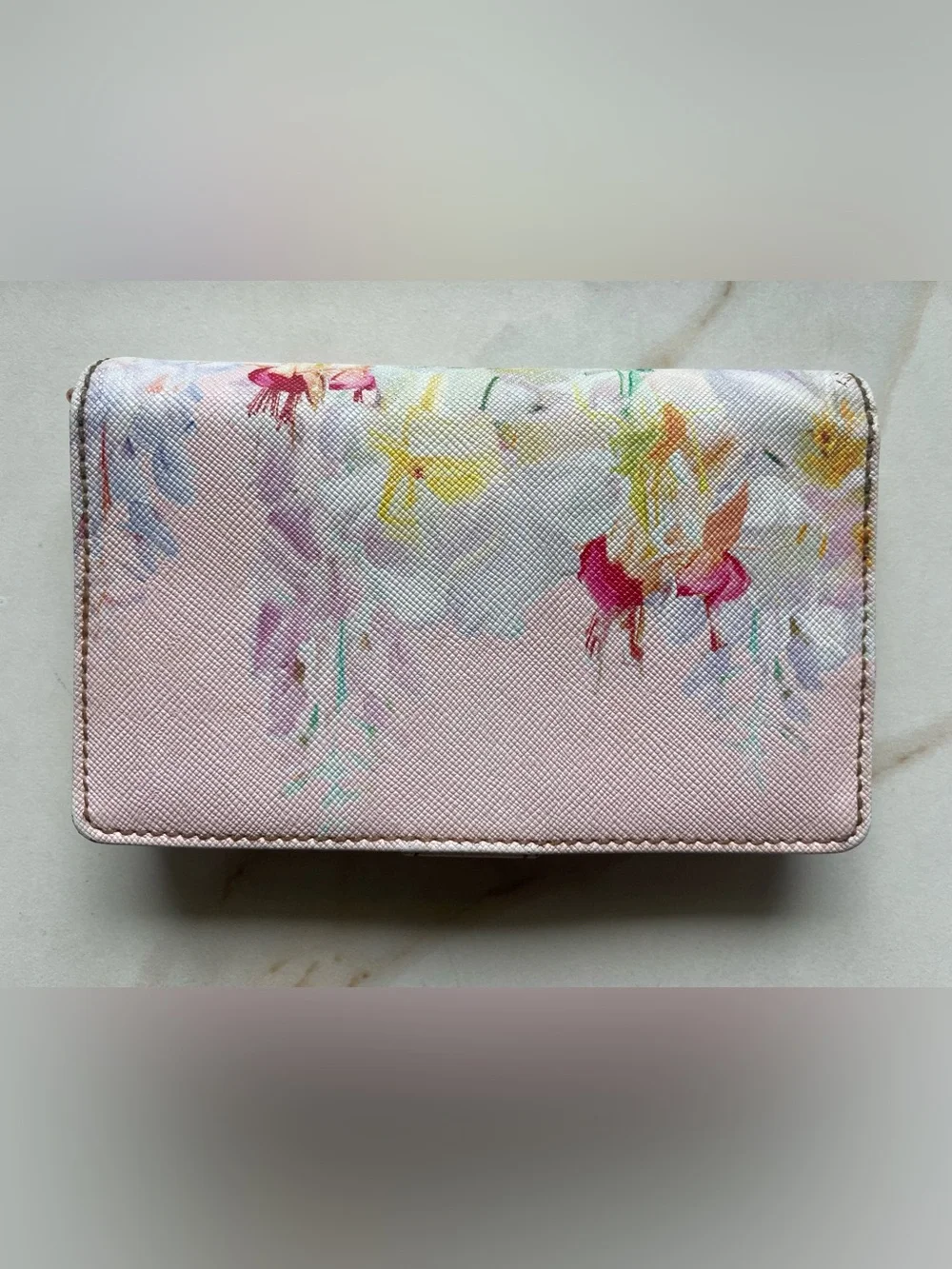 Ted Baker London Hanging Garden Floral Crosshatch Bifold Leather Wallet